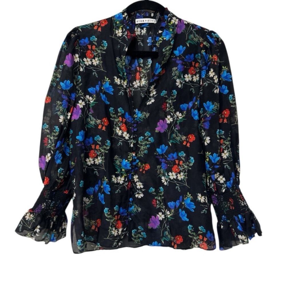 Alice + Olivia Multicolor Floral Blouse
